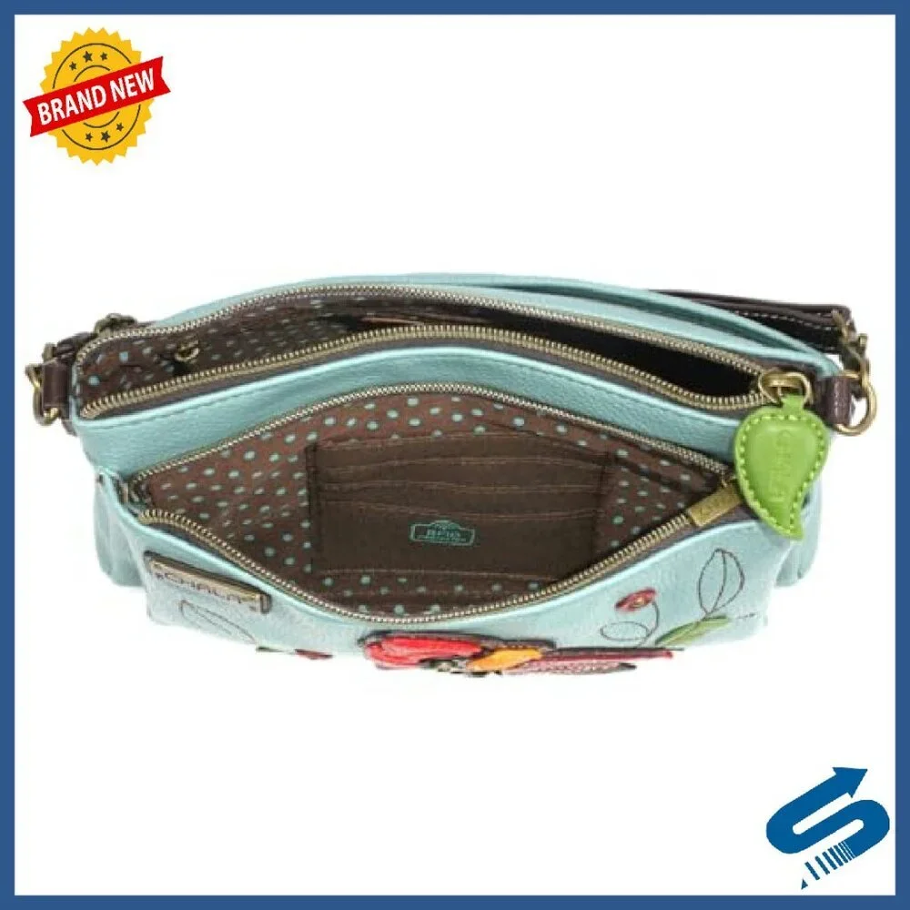 Vegan Leather Crossbody Bag with RFID Protection, Adjustable Straps - Picture 5 of 5